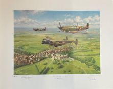 World War II print 30x23 Per Ardua and Astra limited edition 140/495 signed by the artist John Young