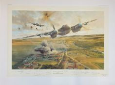 World War II 32x24 print titled Rangers on the Rampage limited edition 249/400 RAF signed in