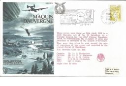 Standard unsigned cover The Maquis D'Auvergne RAFES SC28a. 0. 80 France stamp cancelled Montlucon