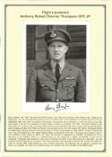 WW2 BOB pilot. Flight Lieutenant Anthony Robert Fletcher Thompson DFC JP. Signed 7 x 5 b w photo