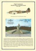 WW2 BOB pilot. Flight Lieutenant Harold Arthur Charles Evans. Signed Battle of Britain Memorial 6
