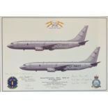 USAF Aviation 12x17 print VP-10 Red Lancers Exercise Joint Warrior signed by four US Navy crew