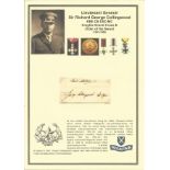 Lieutenant General Sir Richard George Collingwood KCB CB DSO MC signed card being a British Army