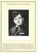 WW2 BOB pilot. Flight Lieutenant Denis Norman Robinson. Signed 7 x 5 b w photo plus biography