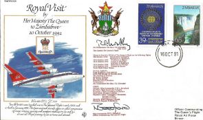 Air Cmdr The Hon. T. C. Elworthy CBE and Wg Cdr N. E. I. Beresford signed FDC Royal visit by Her