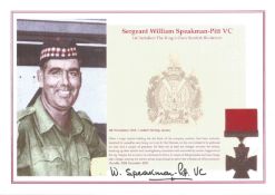 Victoria Cross winner Sgt William Speakman Pitt VC signed 10 x 8 inch montage colour A4 print.