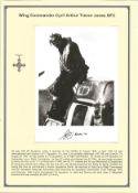 WW2 BOB pilot. Wing Commander Cyril Arthur Trevor Jones DFC. Signed 7 x 5 b w photo plus biography