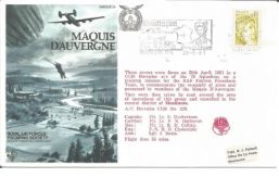 Standard unsigned cover SC28b The Maquis D'Auvergne Varieties. 0. 80 France stamp cancelled 03
