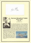 PM and RAF Vulcan pilot Norman Beresford Tebbit, Baron Tebbit of Chingford, CH, PC signed white