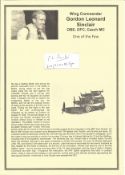 WW2 BOB pilot. Wing Commander Gordon Leonard Sinclair OBE DFC Czech MC. Small signature piece. Set
