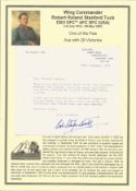 WW2 BOB pilot. Wing Commander Roland Robert Bob Stanford Tuck DSO, DFC**, AFC, DFC (USA). Signed