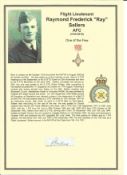 Flight Lieutenant Raymond Frederick "Ray" Sellers AFC signature piece. WW2 RAF Battle of Britain