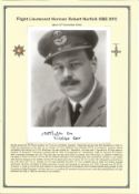 WW2 BOB pilot. Flight Lieutenant Norman Robert Norfolk OBE DFC. Signed 7 x 5 b w photo plus