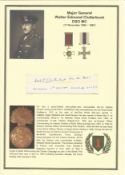 Major General Walter Edmund Clutterbuck DSO MC signed card. He was a senior British army officer who