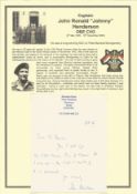 Captain John Ronald Johnny Henderson OBE CVO ADC to Montgomery handwritten letter replying to an