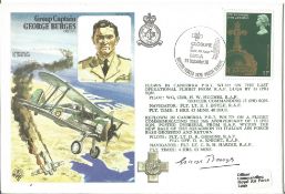 WW2 fighter ace Grp Capt G Burges DFC signed on his own Historic Aviators cover. Good condition. All