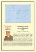 Lieutenant Colonel Arthur Marshall MBE signed typed letter regarding appearing on Woman's Hour dated