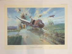 Aviation Print 31x23 titled Phantom Raiders signed in pencil by the artist Simon Atack along with