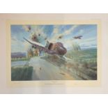 Aviation Print 31x23 titled Phantom Raiders signed in pencil by the artist Simon Atack along with