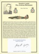 WW2 BOB pilot. Squadron Leader Roy Andrew McGowan. Signed RAF No. 46 Uganda Squadron white card. Set