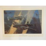 World War II 31x24 print titled No Turning Back limited edition 149/250 signed in pencil by the