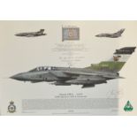 RAF print 17x12 Tornado GR4A ZA395 12(B) Squadron RAF Lossiemouth print signed by 2 RAF squadron