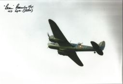 WW2 Flt Lt Brian Bramley 42 sqn SEAC signed 10 x 8 inch colour photo of bomber in flight. Good