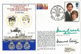 Admiral Sir Henry Leach GCB ADC and Admiral Sir Desmond Cassidi KCB signed unflown FDC The Royal