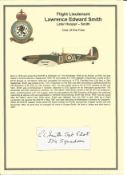 Flight Lieutenant Laurence Edward Hooper-Smith signature piece. WW2 RAF Battle of Britain pilot. Set