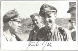 Luftwaffe ace Gunter Rall signed 7 x 4 inch b/w photo. Good condition. All autographs come with a