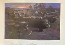 World War II Lancaster 23x17 print titled And Darkness Shall Cover Me limited edition 333/850 signed