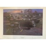 World War II Lancaster 23x17 print titled And Darkness Shall Cover Me limited edition 333/850 signed