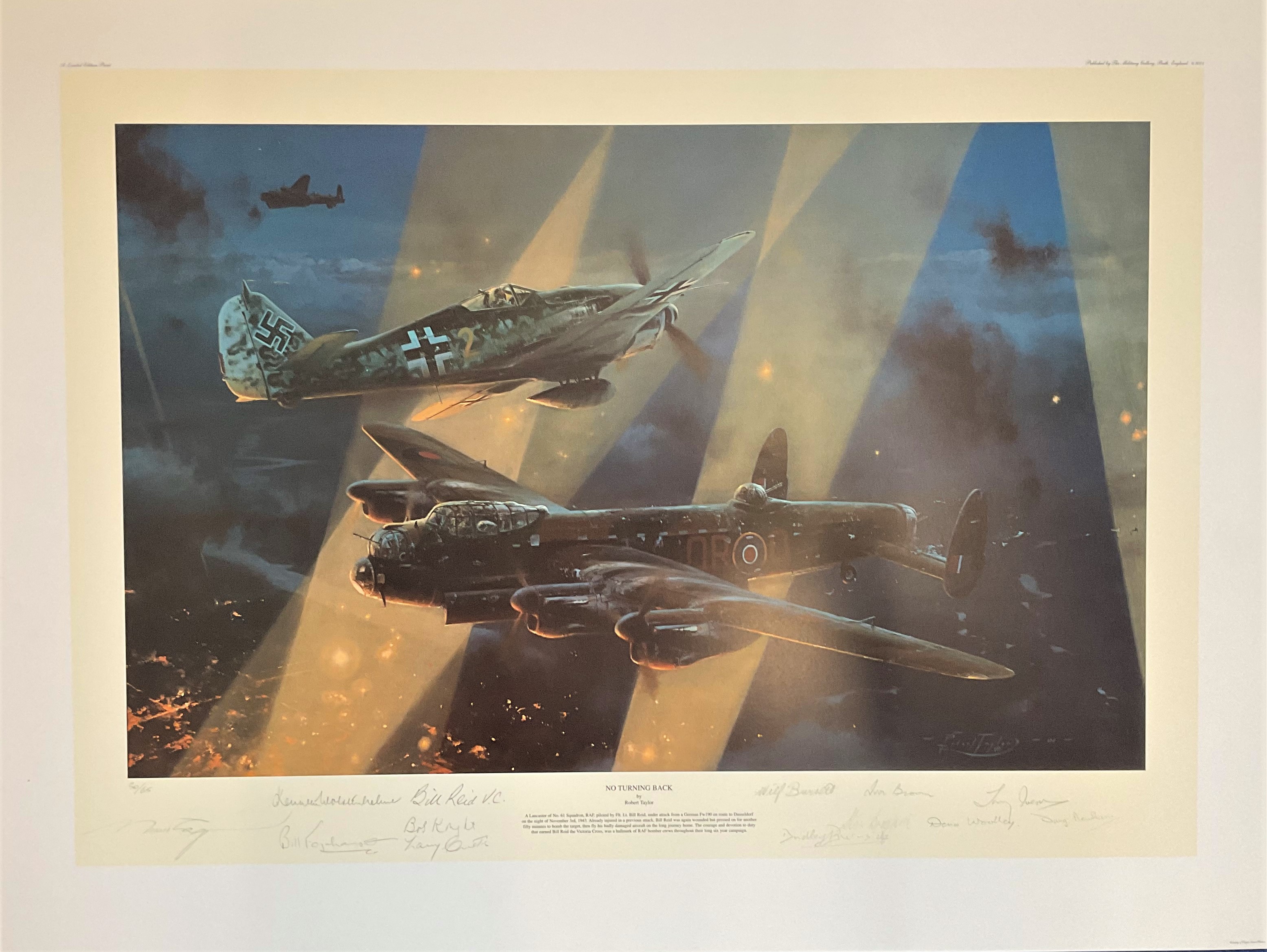 World War II 32X24 print titled No Turning Back limited edition 50/65 signed in pencil by the artist