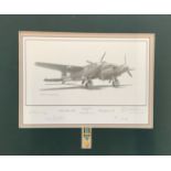 World War II 20x17 matted print titled Mosquito Publishers Proof 31/40 signed by the artist Gerald