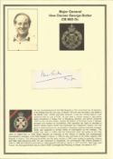 Major General Hew Dacres George Butler CB DL signed piece. Set with corner mounts on a superb A4