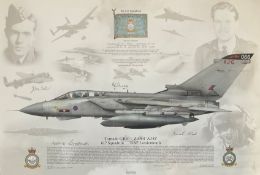 RAF Aviation 12x17 colour print Tornado GR4 ZA601 'AJ-G 617 Squadron RAF Lossiemouth signed by