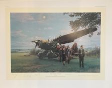 World War II 31X24 print titled They Landed by Moonlight limited edition 257/750 signed in pencil by