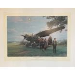 World War II 31X24 print titled They Landed by Moonlight limited edition 257/750 signed in pencil by