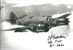 WW2 W/O J P Calladine 217 sqn signed 10 x 8 inch b/w photo of bomber in flight. Good condition.