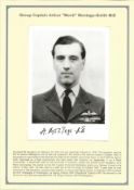 WW2 BOB pilot. Group Captain Arthur Monti Montagu Smith MiD. Signed 7 x 5 b w photo plus biography