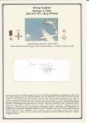 Group Captain George Godfrey Petty DSO DFC AFC CEng AFRAeS signed signature piece - approx 4x2