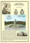 WW2 BOB pilot. Warrant Officer Geoffrey Garside. Signed Battle of Britain Memorial 6 x 4 colour