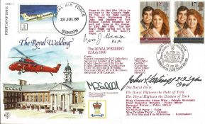 Wg Cdr M. L. Schofield, John Keatings and Chris J. Hearn signed FDC The Royal Wedding 22 July 1986