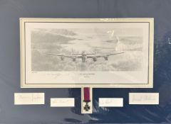 World War II 14X19 matted print titled Last Lancaster Home Victoria Cross edition limited edition