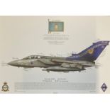 RAF print 17x12 Tornado GR4 ZG756 'BX' 14 Squadron RAF Lossiemouth print signed by 16 RAF squadron