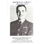 Bill Reid VC 617 sqn signed Victoria Cross Brooklet card. Good condition. All autographs come with a