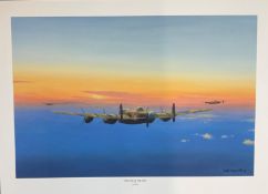 World War II 20x27 Lancaster print titled "The End Of the Day " by the artist Keith Aspinall