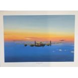 World War II 20x27 Lancaster print titled "The End Of the Day " by the artist Keith Aspinall