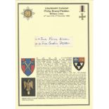 Lieutenant Colonel Philip Brand Fielden MC signed piece. He joined the Royal Dragoon Guards in