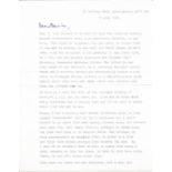 Major John Hemmings FRSA MAIE (Dip) signed typed letter in regard to adding his signature to a cover